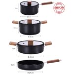 Neoflam Bien Black 7 Parça İndüksiyonlu Tencere Tava Seti Akasya Ağacı Sap ve Kulplu - Görsel 3