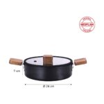 Neoflam Bien Black Indüksiyonlu 24 cm Sığ Tencere, Akasya Ağacı Sap ve Kulplu - Görsel 3