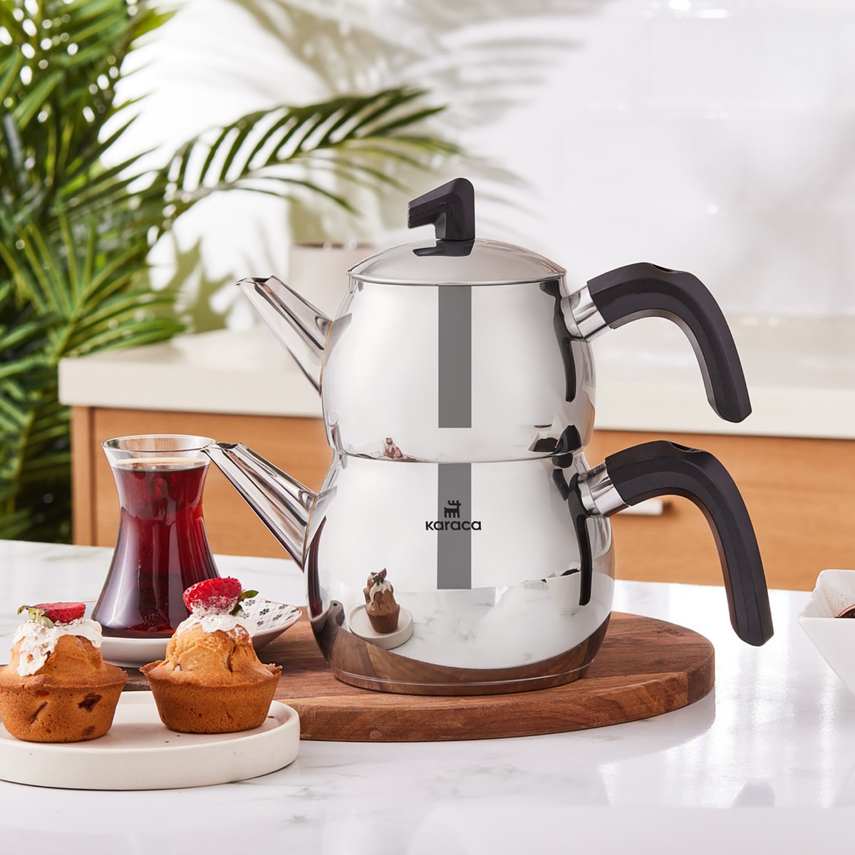 110000498600816.jpg Karaca Belinay İndüksiyon Tabanlı Midi Siyah Çaydanlık Takımı - Görsel 1