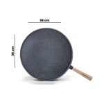 Thermoad Gözleme Tavası 36 cm Döküm Kaplama ile Uzun Süre Isı Muhafazası Gri - Görsel 3