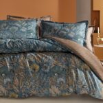 Yataş Alberta Çift Kişilik Saten %100 Pamuk Nevresim Takımı - Petrol