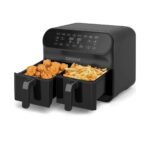 Groove Max Plus Xxl 1800W (4lt+4lt) 8lt Çift Hazneli Smart Airfryer Air Fryer Yağsız Sıcak Hava Fritözü Siyah