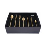 Porland Roxen Altın Çatal Bıçak Kaşık Takım 84 Parça 12 Kişilik