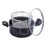 Zetmon Ferro Plus Granit 22 cm Kapaklı Fritöz Patates Sosis Kabak Sebze Kızartma Tenceresi  Çeyiz