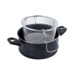 Zetmon Ferro Plus Granit 22 cm Kapaklı Fritöz Patates Sosis Kabak Sebze Kızartma Tenceresi  Çeyiz - Görsel 3