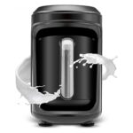 Karaca Hatır Hüps Quartz Közde Türk Kahvesi, Sütlü Türk Kahvesi, Sütlü İçecek Hazırlama Makinesi 5 Fincan Kapasiteli Bol Köpüklü Black Chrome