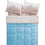 Puffy Panna Çift Kişilik Threefy Uyku Seti - Mavi