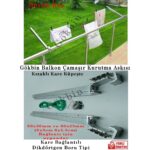 Gökbin Kare Küpeşte Çamaşırlık Alüminyum Balkon Korkuluk Çamaşır Kurutmalık Askısı Kızaklı 80x30mm ve 60x25mm uyumlu trend ürün
