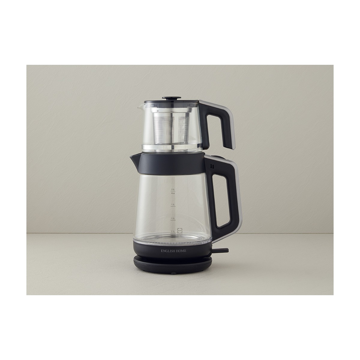 110000546035892.jpg English Home Cmk 6001 Cam Çay Makinesi 2l Siyah-Krom - Görsel 1