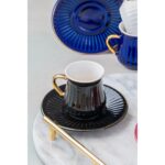 Acar Lena Desenli Porselen Kahve Fincanı Seti - 12 Parça, 6 Adet - Görsel 5