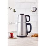 Karaca Tea Break Silver Inox Çelik Su Isıtıcı & Çay Makinesi + Luciole Lambader Hediye