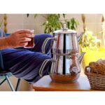 YUNUSOĞLU HOME Aletta Büyük Boy Çelik Çaydanlık Metal Kulp Aile Boy (Kendinden Süzgeçli) Çelik - Görsel 2