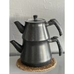 YUNUSOĞLU HOME Granit Kaplama Piramit Cam Kapaklı Çaydanlık Siyah - Görsel 2