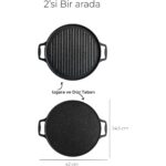 Acar Diamante Döküm Çift Taraflı Izgara - Gözleme Tavası - 34 cm - Görsel 5