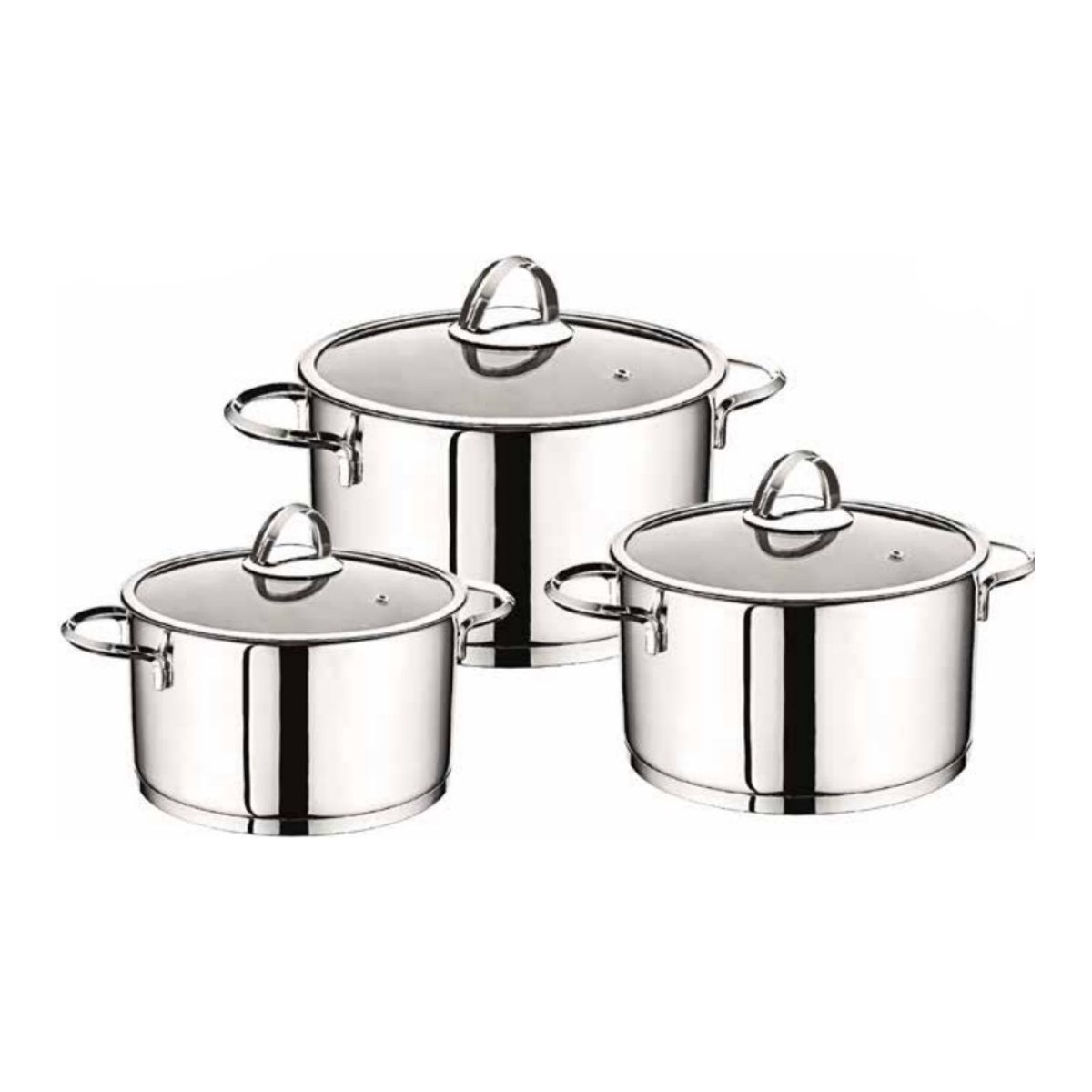 110000556536711.jpg Rematta Anna Silver 6 Parçe Çelik Tencere Seti - Görsel 1