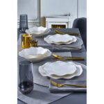 Güral Porselen 24 Parça 6 Kişilik Beyaz Sade Tasarım Porselen Yemek Takımı - Görsel 2