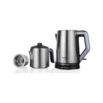 Arnica IH31050 Çay Makinesi – 1,7 L Su Isıtıcı ve 1,3 L Çelik Demlik, Gri, Hızlı Demleme ve Enerji Tasarruflu - Görsel 3