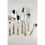 Digithome King 12 Kişilik 84 Parça Paslanmaz Çelik Çatal Kaşık Bıçak Takımı Gold – Uk 005 - Görsel 3