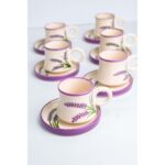 Gezdikçe Bilelim 6’li Takım Lavanta Desenli El Yapımı Kazan Seramik Kahve Fincanı, Kahve Fincanı - Görsel 2