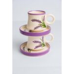 Gezdikçe Bilelim 6’li Takım Lavanta Desenli El Yapımı Kazan Seramik Kahve Fincanı, Kahve Fincanı - Görsel 4