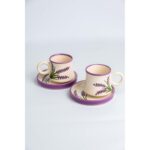 Gezdikçe Bilelim 6’li Takım Lavanta Desenli El Yapımı Kazan Seramik Kahve Fincanı, Kahve Fincanı - Görsel 5