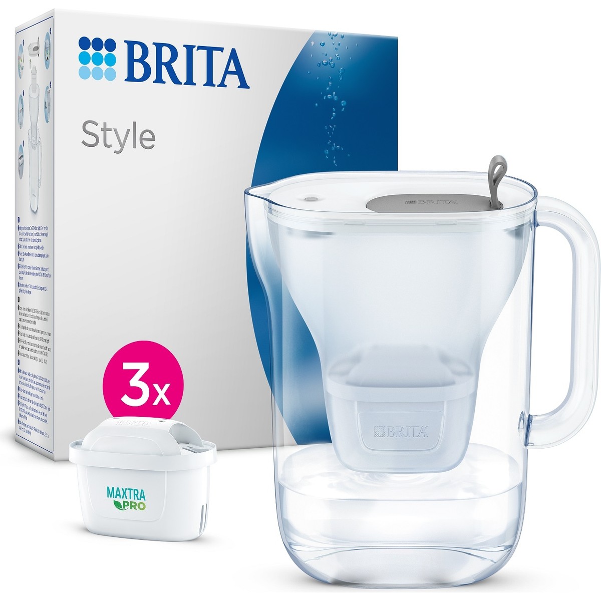 110000563538317.jpg BRITA Style XL 3x Maxtra Pro All-In-1 Filtreli Su Arıtma Sürahisi - Gri 3,5 lt - Görsel 1