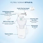 BRITA Style XL 3x Maxtra Pro All-In-1 Filtreli Su Arıtma Sürahisi - Gri 3,5 lt - Görsel 5