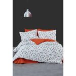 Marie Claire Export Nevresim Takımı Checkmate 100% Pamuk Twin Takım Oranj