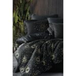 Marie Claire Export Nevresim Takımı Stars 100% Pamuk Saten Battal Takım Black - Görsel 2