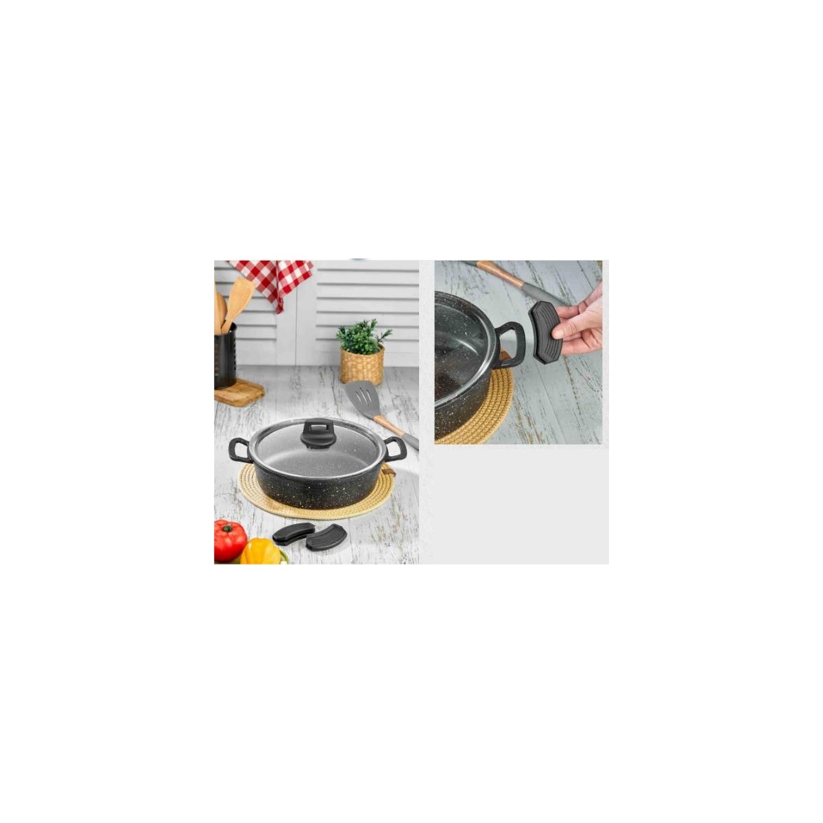 110000576559672.jpg Eda ZK-953 Asya Döküm Granit 22 cm Karnıyarık Tencere - Görsel 1