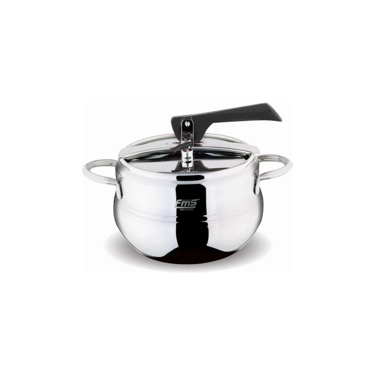 110000576609963.jpg Fms 3026 Çizgili 5 Litre Güveç Düdüklü Tencere Siyah - Görsel 1