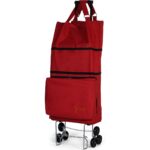 Ent Çanta Entcanta VADİ Model Sessiz 6 Tekerli, Çok Fonksiyonlu, Merdiven Çıkabilen  Katlanabilir Teleskobik Kollu Seyahat ve Alışveriş Çantası-  Kırmızı