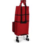 Ent Çanta Entcanta VADİ Model Sessiz 6 Tekerli, Çok Fonksiyonlu, Merdiven Çıkabilen  Katlanabilir Teleskobik Kollu Seyahat ve Alışveriş Çantası-  Kırmızı - Görsel 2