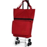 Ent Çanta Entcanta VADİ Model Sessiz 6 Tekerli, Çok Fonksiyonlu, Merdiven Çıkabilen  Katlanabilir Teleskobik Kollu Seyahat ve Alışveriş Çantası-  Kırmızı - Görsel 4