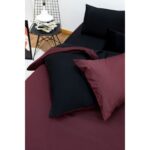Ely Parker Kolay Ütü Tek Kişilik Nevresim Takımı (90X190 Siyah Lastikli Çarşaf+Yorgan Kılıfı+Y.kılıfı) Bordo - Görsel 3