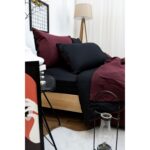 Ely Parker Kolay Ütü Tek Kişilik Nevresim Takımı (90X190 Siyah Lastikli Çarşaf+Yorgan Kılıfı+Y.kılıfı) Bordo - Görsel 4