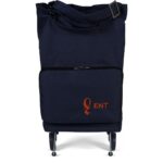Ent Çanta ENT CANTA Çiğdem Model Su Geçirmez, Ağır Yüklerde Yardımcı, 2 Tekerli ve Katlanabilir Alışveriş ve Seyahat Çantası 600 Denye-Lacivert