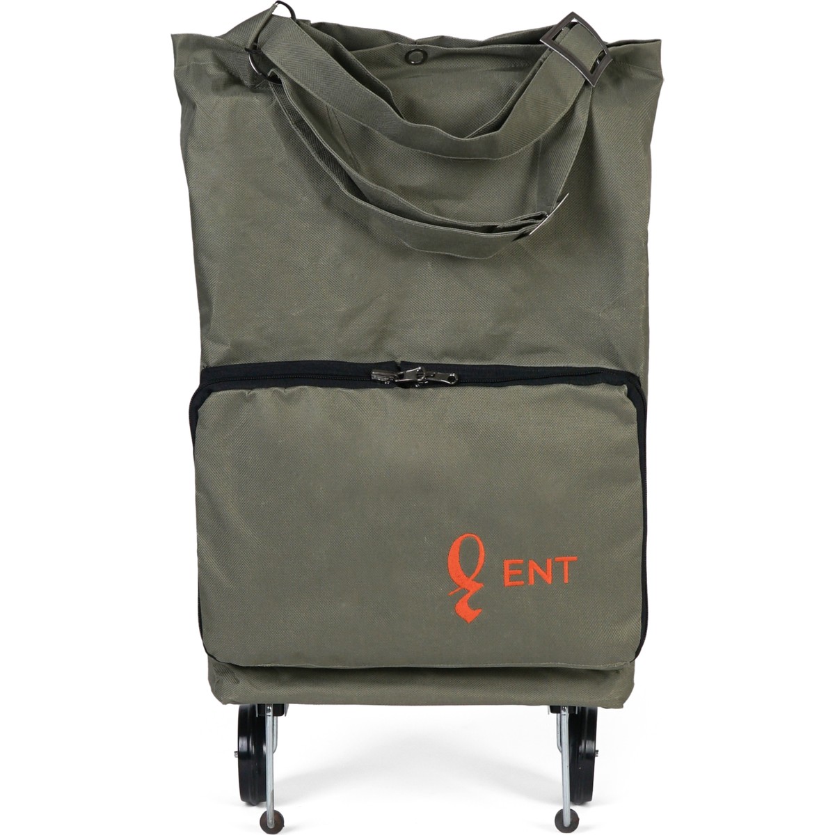 110000584877054.jpg Ent Çanta ENT CANTA Çiğdem Model Su Geçirmez, Ağır Yüklerde Yardımcı, 2 Tekerli ve Katlanabilir Alışveriş ve Seyahat Çantası 600 Denye-Yeşil - Görsel 1