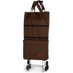Ent Çanta ENT CANTA VADİ Model Sessiz 6 Tekerli, Çok Fonksiyonlu, Merdiven Çıkabilen  Katlanabilir Teleskobik Kollu Seyahat ve Alışveriş Çantası- Kahve
