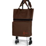 Ent Çanta ENT CANTA VADİ Model Sessiz 6 Tekerli, Çok Fonksiyonlu, Merdiven Çıkabilen  Katlanabilir Teleskobik Kollu Seyahat ve Alışveriş Çantası- Kahve - Görsel 4