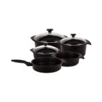 Aryıldız Flipper Siyah 9 Parça Döküm Tencere Seti