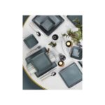 Kütahya Porselen Ikram Dünyası Tan Serisi Kare 24 Parça Yemek Takımı Mavi