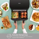 Karaca Air Pro Cook Duo Köz Xxxl 4+4 Litre Airfryer Ruby 8 Kişilik - Görsel 3