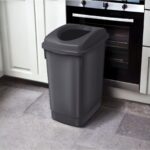 Melkan Home Siyah Banyo Çöp Kovası 27 Litre Atık Kutusu Cafe Otel Çöp Kovası Geri Dönüşüm Kutusu 27 Litre