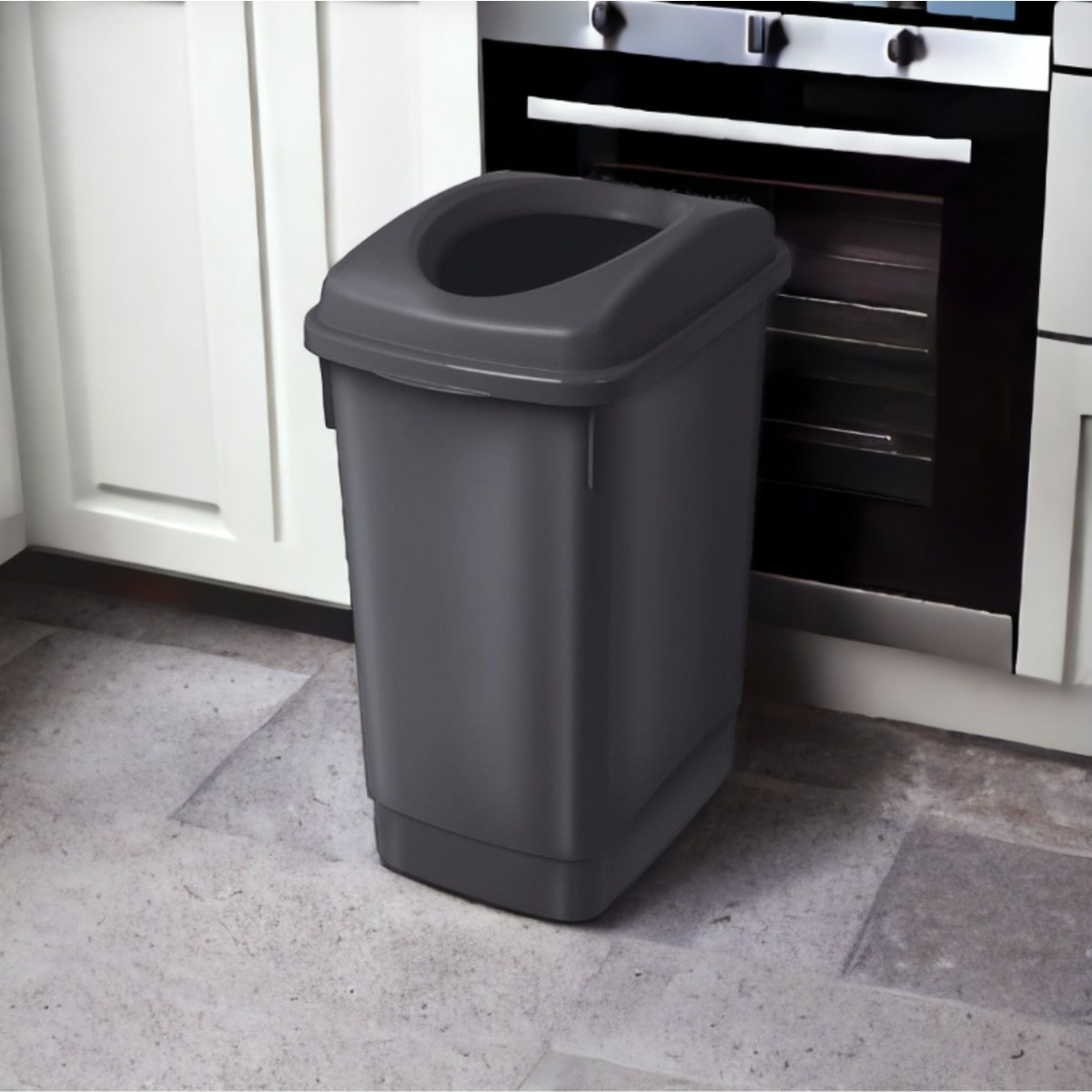 110000596531952.jpg Melkan Home Siyah Banyo Çöp Kovası 27 Litre Atık Kutusu Cafe Otel Çöp Kovası Geri Dönüşüm Kutusu 27 Litre - Görsel 1