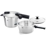 Fissler Vitaquick Premium 6+3,5 Lt Düdüklü Tencere 2'li Set+ Cam Kapaklı