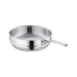 Korkmaz Düz Tava 24x6 cm Gri Renkli Çelik Malzeme ile İndüksiyon Uyumlu