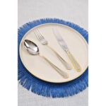 Lugga Mira Gold Tatlı Çatal Kaşık Bıçak Takımı 6 Kişilik 18 Parça