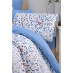 My Story Mystory Lastikli Çarşaflı Çift Kişilik Nevresim Takımı Bluem - Görsel 3