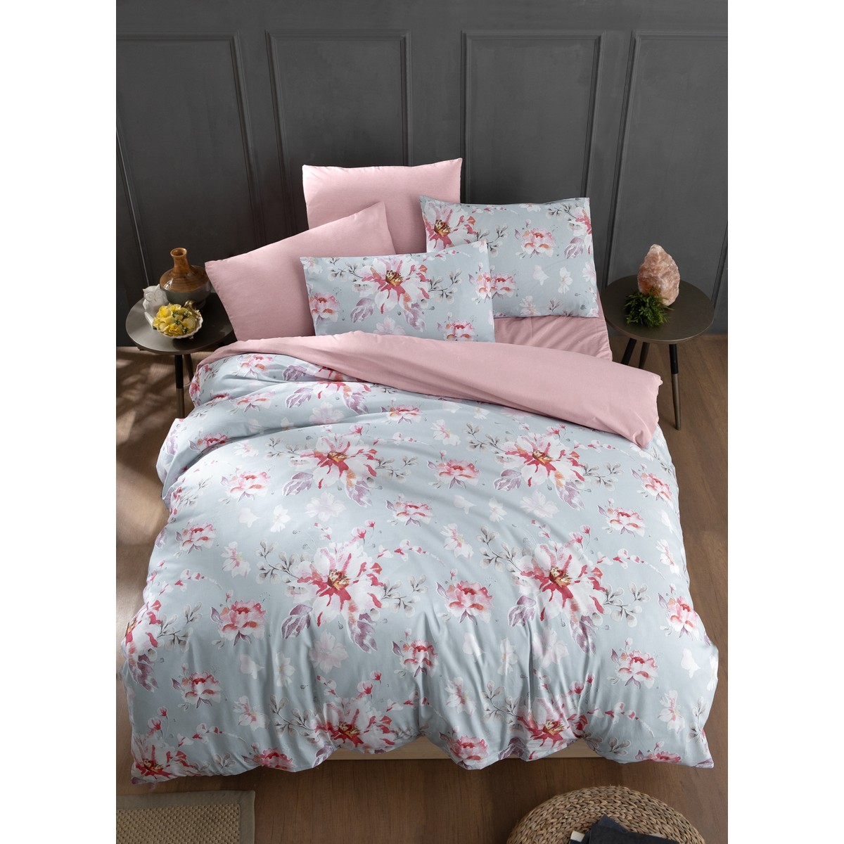 110000597918198.jpg My Story Lastikli Çarşaflı Çift Kişilik Nevresim Takımı Rose - Görsel 1